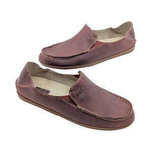 Olukai Nohea Nubuck Leather Slip On Loafer Shoes Women's Size 9